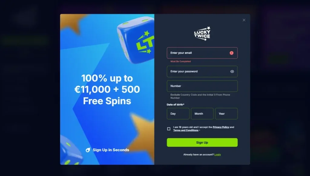 Lucky Twice Registration