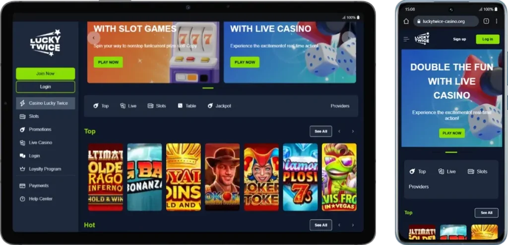 LuckyTwice Casino App on Android Devices