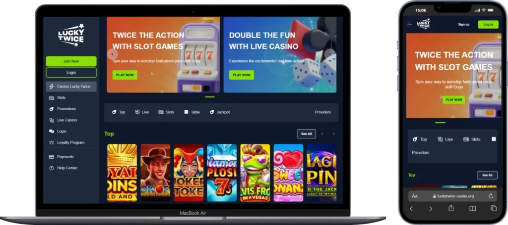Lucky Twice Casino App on PC and Smartphones